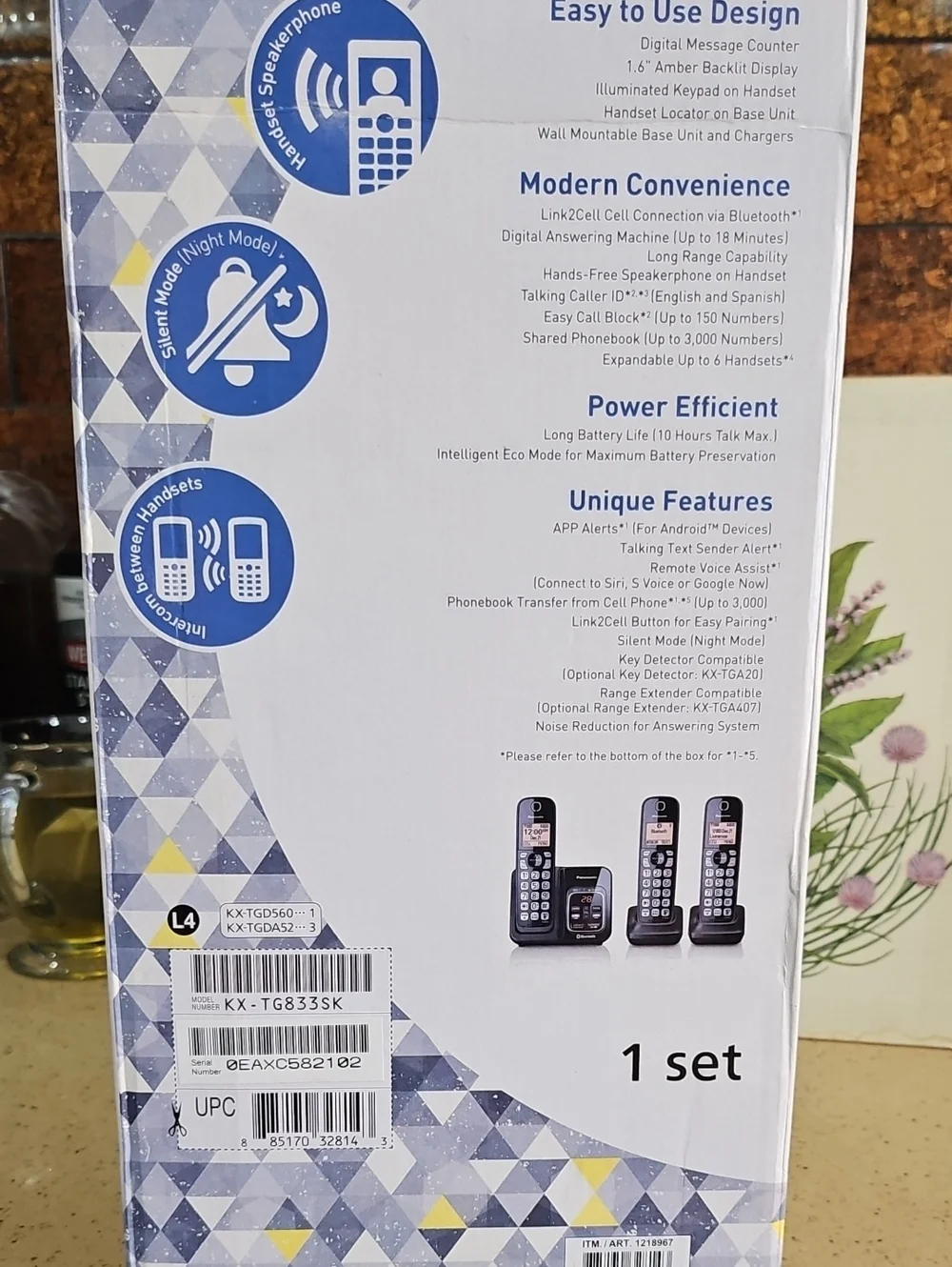 Panasonic Black and White Cordless Phone Set